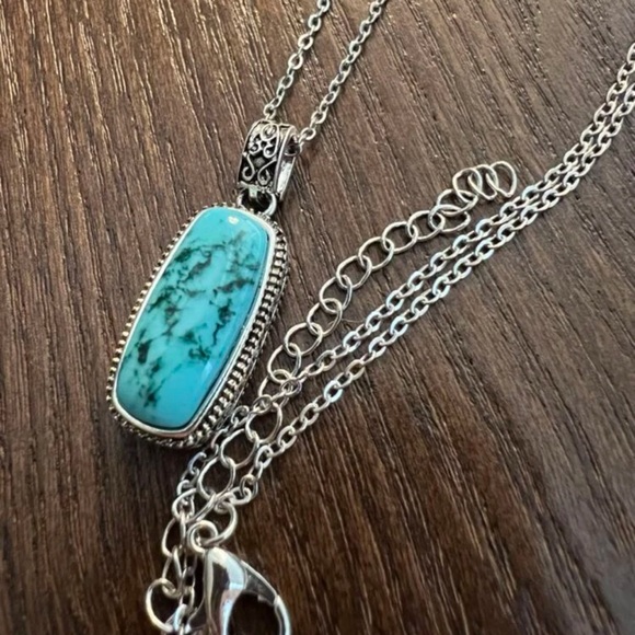 New Sterling Silver Handmade Polished Natural Turquoise Native Rope Necklace - Picture 16 of 16